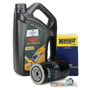 5L FUCHS 5W30 Motor&ouml;l + HENGST &Ouml;lfilter f&uuml;r VW LT 1 Transporter T4 2.5/TDI 2.4 D/TD