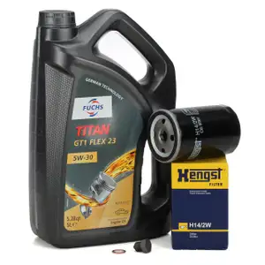 5L FUCHS 5W30 Motor&ouml;l + HENGST &Ouml;lfilter f&uuml;r VW Golf 1 2 3 Polo 86 Passat B1 B2 B3/4 Vento