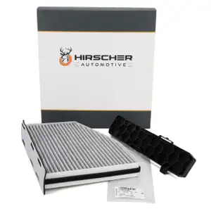 HIRSCHER Innenraumfilter Aktivkohle + Abdeckung für VW Golf 5 6 Passat B6 Tiguan AUDI 8P