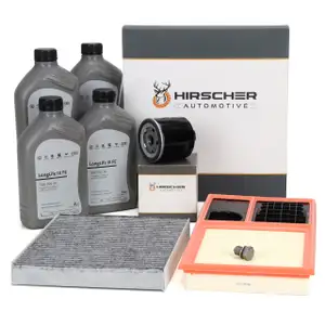 HIRSCHER Filterset + 4L ORIGINAL 0W20 Motor&ouml;l f&uuml;r VW Polo 5 Ibiza 4 Fabia 2 1.4 ab 2010