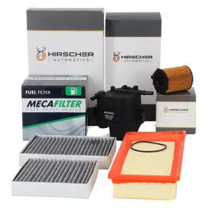 HIRSCHER Filter-Set 4-tlg f&uuml;r CITROEN C3 2 PEUGEOT 207 1.4 HDi 68/70 PS DV4TD