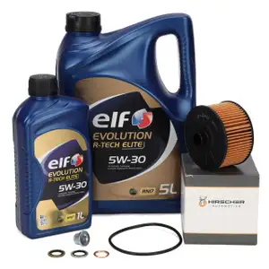 6L elf Evolution R-TECH ELITE 5W30 Motoröl + HIRSCHER Ölfilter für RENAULT 152095084R