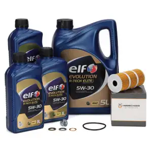 8L elf Evolution R-TECH ELITE 5W30 Motoröl + HIRSCHER Ölfilter für RENAULT 152093920R