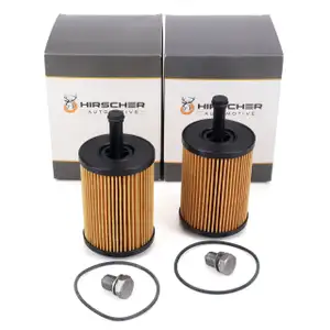 2x HIRSCHER &Ouml;lfilter + Schraube f&uuml;r VW Golf 4 5 6 Passat Polo Sharan Touran T4 1.2-2.5 TDI