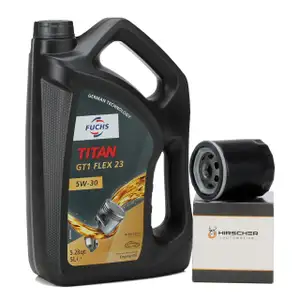 5L FUCHS Motoröl 5W30 + HIRSCHER Ölfilter für OPEL Astra Corsa Omega Vectra Zafira