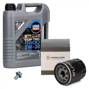 5L LIQUI MOLY Motoröl 5W30 dexos2 + HIRSCHER Ölfilter für OPEL Astra K Corsa E 1.0-1.4