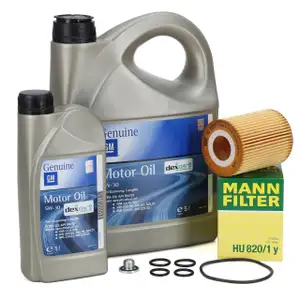 6L ORIGINAL 5W-30 dexos2 Motoröl + MANN Ölfilter für OPEL Astra H J Corsa D B 1.7 CDTI