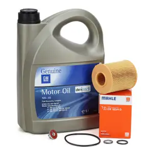 5L ORIGINAL 5W30 dexos2 Motoröl + MAHLE Ölfilter für OPEL Astra G H Corsa C A 1.7 CDTI