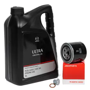 5L ORIGINAL Motor&ouml;l ULTRA 5W30 + HERTH+BUSS &Ouml;lfilter f&uuml;r MAZDA 3 5 6 323 MPV 2 1.7-2.0D