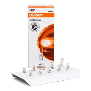 10x OSRAM 2721 Halogenlampe Gl&uuml;hlampe W1,2W ORIGINAL LINE 12V 1,2W W2x4.6d
