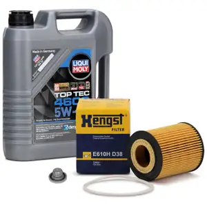 5L LIQUI MOLY Motoröl 5W30 dexos2 + HENGST Ölfilter für OPEL Astra G Vectra B A 1.8 16V