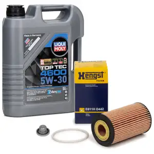 5L LIQUI MOLY Motoröl 5W30 dexos2 + HENGST Ölfilter für OPEL Astra G H J B C 1.2-1.6