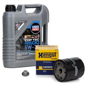5L LIQUI MOLY Motor&ouml;l 5W30 dexos2 + HENGST &Ouml;lfilter f&uuml;r OPEL Astra F G H Corsa C A B