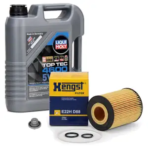 5L LIQUI MOLY Motoröl 5W30 dexos2 + HENGST Ölfilter für OPEL Astra G H Corsa C 1.7 CDTI