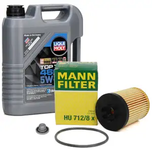 5L LIQUI MOLY Motoröl 5W30 dexos2 + MANN Ölfilter für OPEL Astra G H B C D 1.0 1.2 1.4