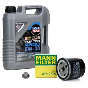 5L LIQUI MOLY Motoröl 5W30 dexos2 + MANN Ölfilter für OPEL Astra F G H Corsa C Zafira A B