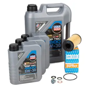 8L LIQUI MOLY 5W-30 Motor&ouml;l + PURFLUX &Ouml;lfilter f&uuml;r NISSAN OPEL RENAULT 2.5 DIESEL