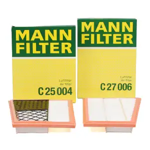 2x MANN Luftfilter f&uuml;r MERCEDES W203 W204 C209 A209 C219 W211 W463 OM642 links + rechts