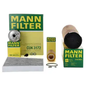MANN Filter-Set 4-tlg f&uuml;r MERCEDES E-Klasse W211 E320CDI 204 PS OM648 bis 12.2002