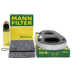 MANN Filter-Set 3-tlg f&uuml;r BMW 5er F10 F11 518d 136 PS + 520d 163 PS B47