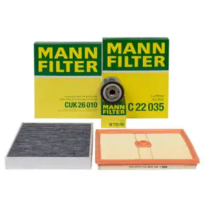 MANN Filter-Set f&uuml;r VW Polo 5 AUDI A1 8X SEAT Ibiza 4 Toledo 4 SKODA Fabia 3 Rapid 1.0 TSI