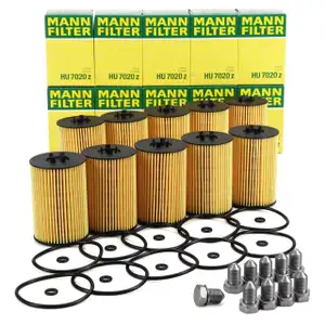 10x MANN HU7020z Ölfilter + Schraube für VW Golf 6 7 Passat B8 T6 A3 A4 A6 Q3 1.6/2.0 TDI
