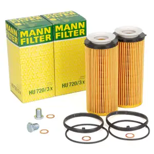 2x MANN HU720/3x &Ouml;lfilter + Schraube f&uuml;r BMW E90-93 F10 F11 F07 F01-04 X5 E70 X6 E71 N57