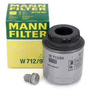 MANN W712/94 Ölfilter + Schraube für VW Golf 6 Passat B6 Polo 5 Tiguan Touran 1.2/1.4 TSI