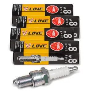 4x NGK 2364 Zündkerze V-LINE 8 für BMW 3er E21 E30 5er E12 E28 6er E24 7er E23 VW Golf 1