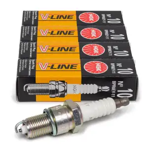 4x NGK 3577 Z&uuml;ndkerze V-LINE 10 f&uuml;r TOYOTA Corolla HONDA Civic 1 3 DAIHATSU Move Cuore 4