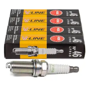 4x NGK 92297 Z&uuml;ndkerze V-LINE 46 f&uuml;r CITROEN C4 C5 1 2 3 Jumpy PEUGEOT 206 307 407 Expert