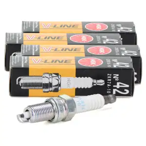 4x NGK 97472 Z&uuml;ndkerze V-Line 42 f&uuml;r ALFA ROMEO Mito FIAT Panda Punto Idea LANCIA Musa 1.4