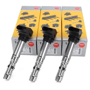 3x NGK 48015 Z&uuml;ndspule f&uuml;r VW Polo 9N Fox SEAT Ibiza 3 SKODA Fabia 1 2 1.2 54-60 PS