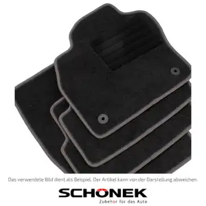 SCHÖNEK Veloursmatten Textilmatten Fußmatten für SKODA Octavia 2 1Z ab 03.2007 4-teilig