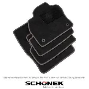 SCH&Ouml;NEK Veloursmatten Textilmatten Fu&szlig;matten f&uuml;r VW Polo 5 6R1 6C1 4-teilig