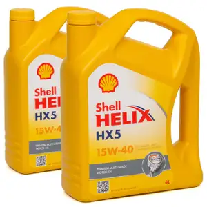 8L 8 Liter SHELL Motor&ouml;l &Ouml;l HELIX HX5 15W-40 15W40 API SN/CF ACEA A3/B3