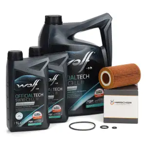 7L WOLF 5W30 C3 LL 3 Motoröl + HIRSCHER Ölfilter für MERCEDES W202 W203 W204 W210 W211 CDI