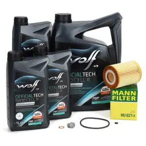 8L WOLF 5W30 C3 LL 3 Motor&ouml;l + MANN &Ouml;lfilter f&uuml;r MERCEDES W203 W204 W211 W212 W221 OM642