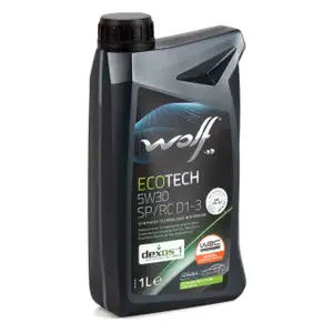 1L 1 Liter WOLF ECOTECH 5W30 SP/RC D1-3 Motor&ouml;l &Ouml;l f&uuml;r GM dexos1 Gen3 FIAT 9.55535-CR1