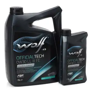6L 6 Liter WOLF OFFICIALTECH 0W30 LL 3 FE Motor&ouml;l &Ouml;l f&uuml;r BMW LL-04 MB 229.51 VW 504/507.00