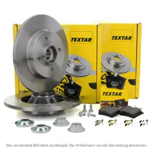TEXTAR Bremsscheiben + Radlager + Bel&auml;ge f&uuml;r RENAULT Scenic 2 hinten