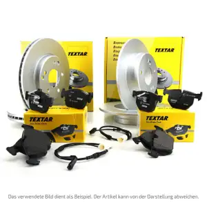 TEXTAR Bremsscheiben + Bel&auml;ge + Wako f&uuml;r MERCEDES W202 Limo C200/220/250D vorne + hinten