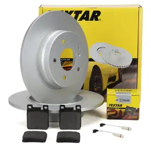 TEXTAR Bremsscheiben + Bel&auml;ge + Wako f&uuml;r MERCEDES W210 C208 A208 hinten