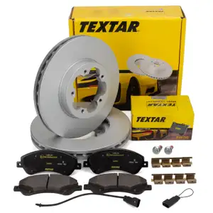 TEXTAR Brake Discs + Brake Pads + Sensor for FORD Transit/Tourneo 260280300 (front)