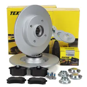 TEXTAR Bremsscheiben + Radlager + Bel&auml;ge f&uuml;r CITROEN C3/Aircross 2 OPEL Crossland hinten