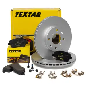 TEXTAR Bremsscheiben + Bel&auml;ge f&uuml;r OPEL Agila B SUZUKI Splash EX Swift 3 vorne