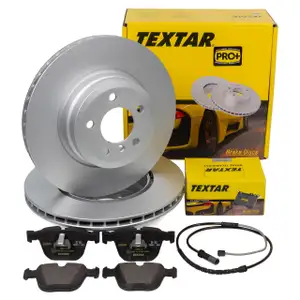 TEXTAR Bremsscheiben + Bremsbel&auml;ge + Sensor f&uuml;r BMW X5 E70 F15 X6 E71/72 04.2010 hinten
