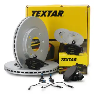 TEXTAR Brake Discs + Pads + Wako for PEUGEOT 205, 309, 1, 2, 1.6, 1.9 GTI, 1.8/1.9 D (front)