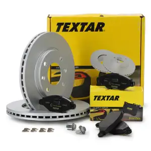 TEXTAR Bremsscheiben + Bel&auml;ge f&uuml;r PEUGEOT 206/SW 206+ 1.1 1.4i 1.4 HDi vorne