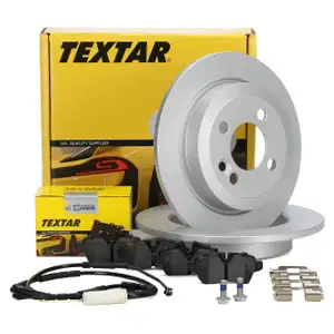 TEXTAR Bremsscheiben + Bel&auml;ge + Wako f&uuml;r MINI R56 R57 R55 One/Cooper bis 08.2010 hinten